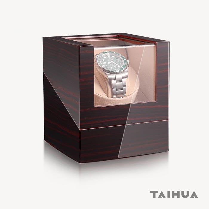Wooden AC / Battery Powered Single Watch Winder Box With Cover