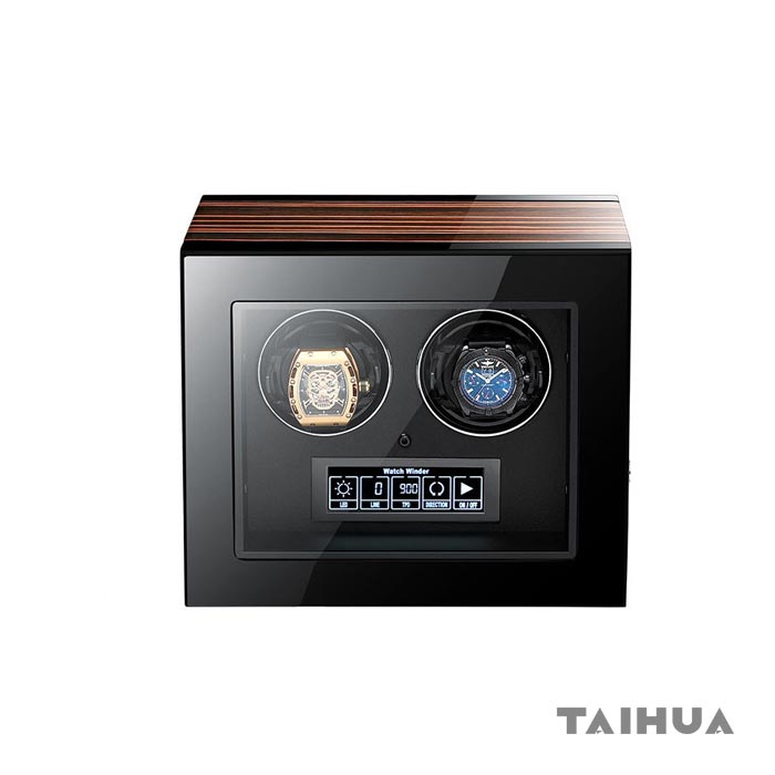 Ebony Wood Double Watch Winder Box