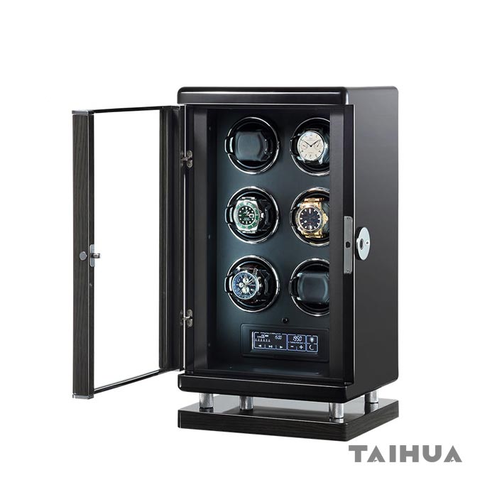 Upgraded Luxury Wood 6 Watch Winder Box