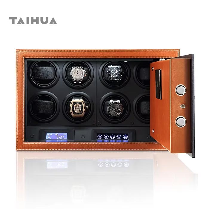 Small Safe with Watch Winder with Microfiber Leather Touch Screen LCD Light