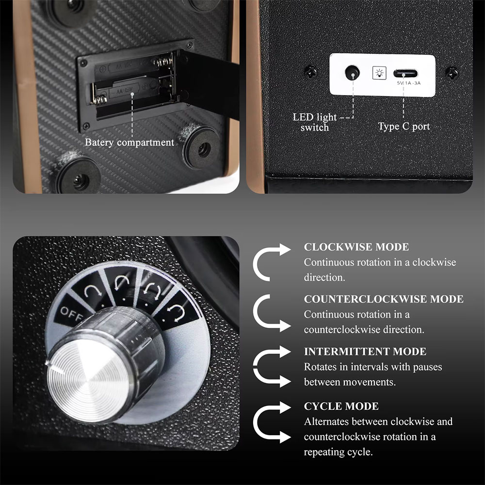 Automatic Single Watch Winder Box with Blue LED Night