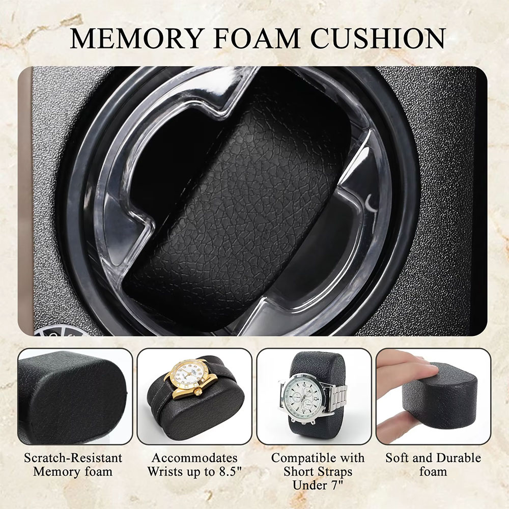 Automatic Single Watch Winder Box with Blue LED Night