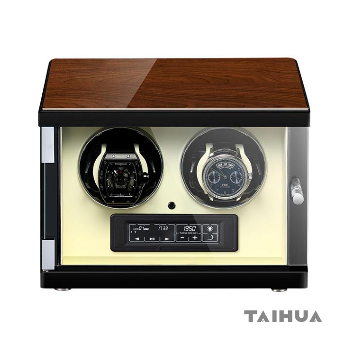 Automatic 2 Watch Winder Box with LED Backlight & Antimagnetic Protection