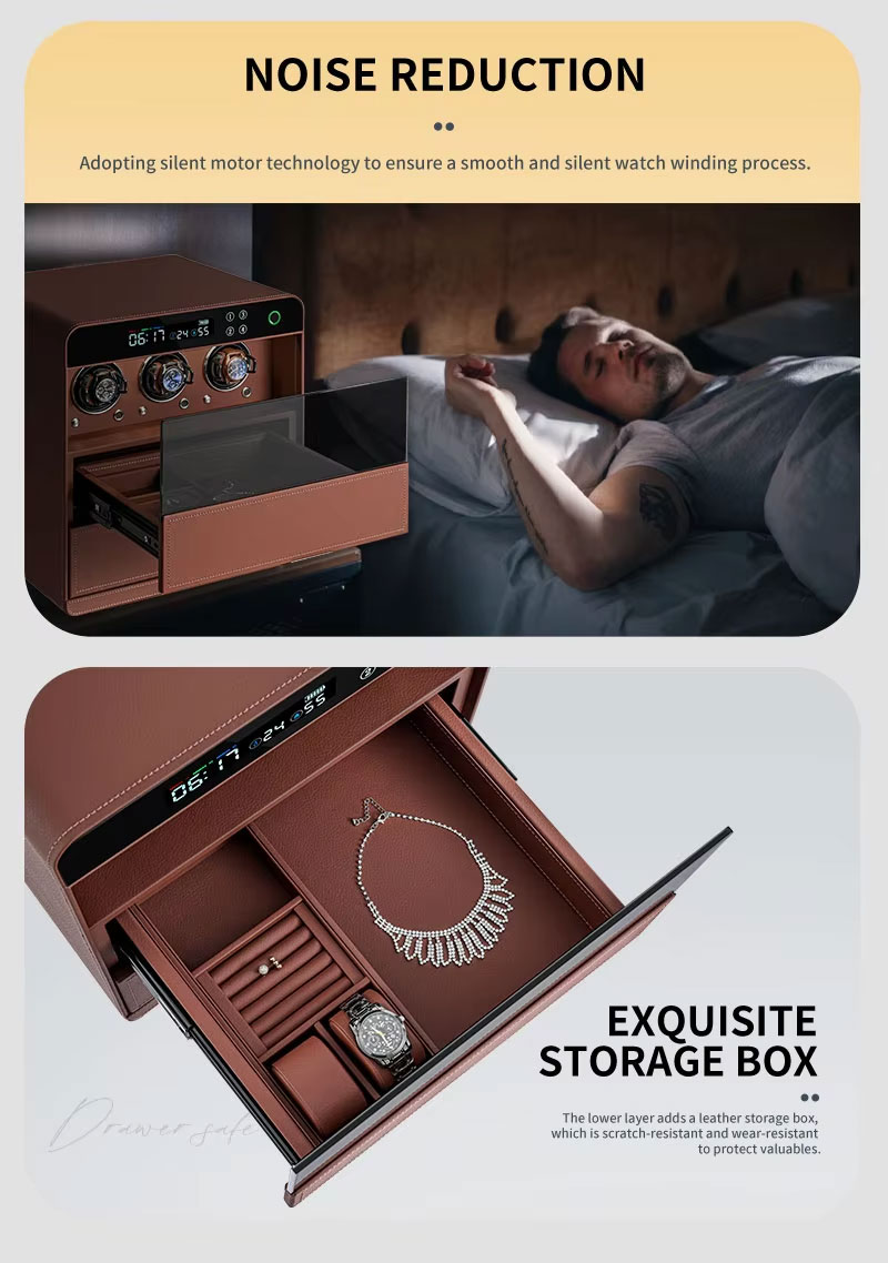 Automatic 3 watch winder with storage