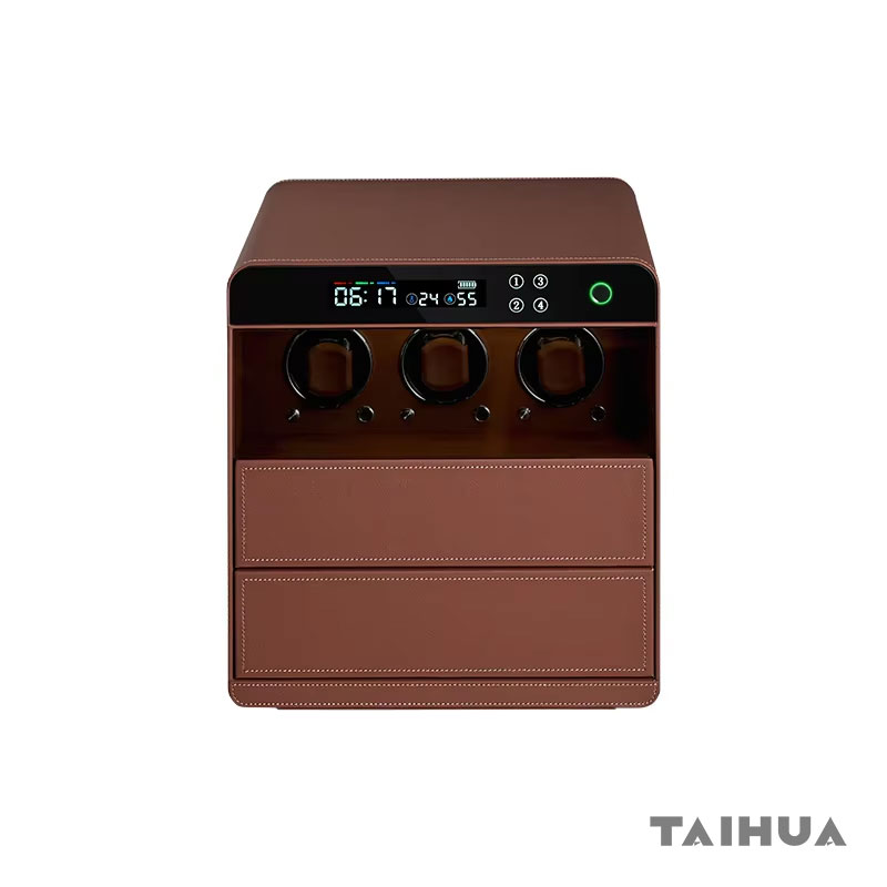 Automatic 3 Watch Winder Case with Safe Drawer Cabinet